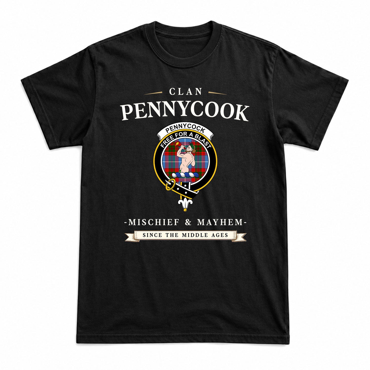 Pennycook Tartan Crest Mischief and Mayhem T-shirt
