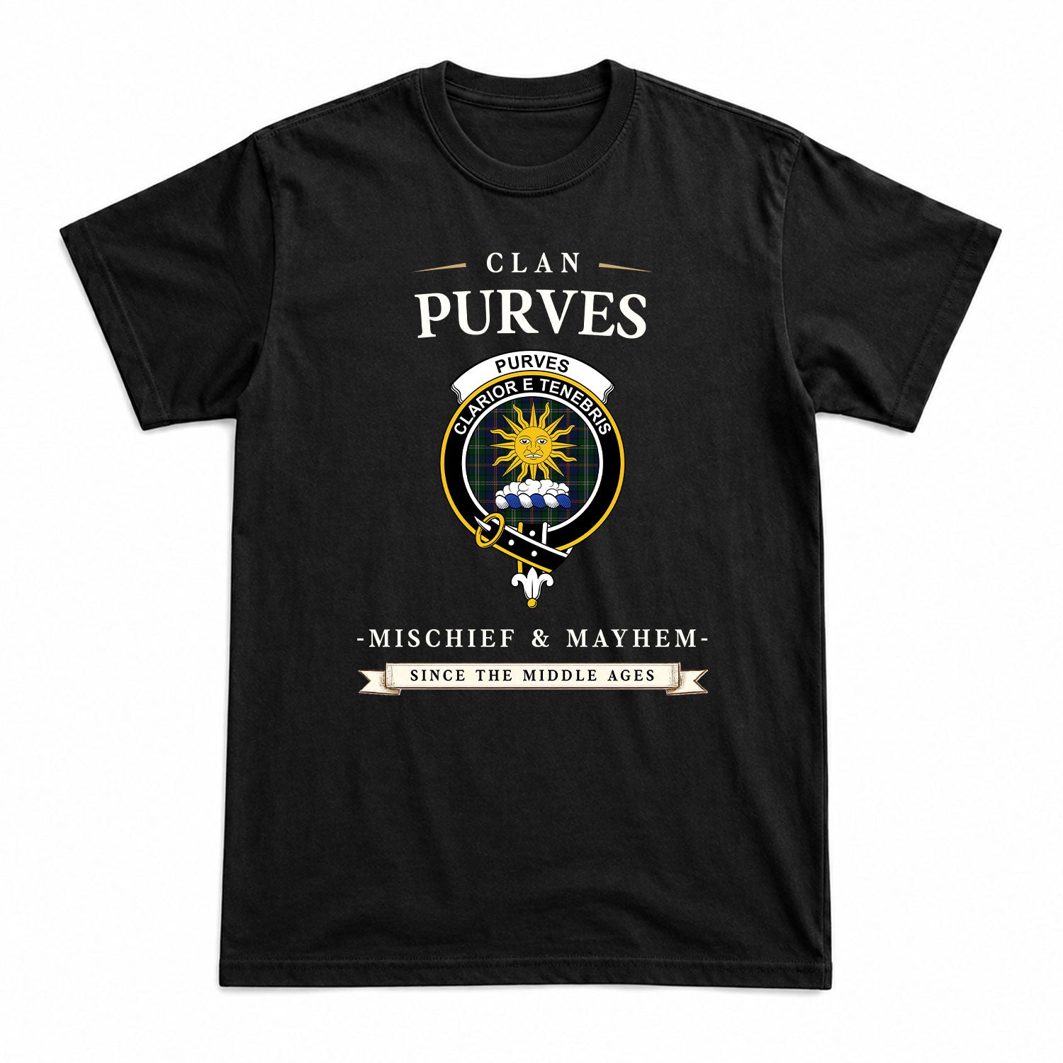 Purves Tartan Crest Mischief and Mayhem T-shirt