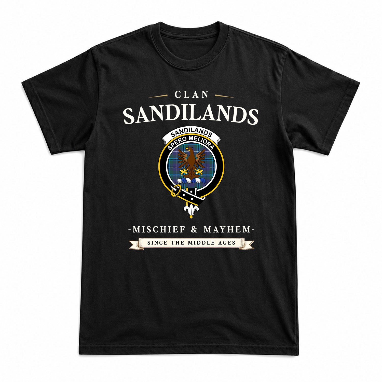 Sandilands Tartan Crest Mischief and Mayhem T-shirt