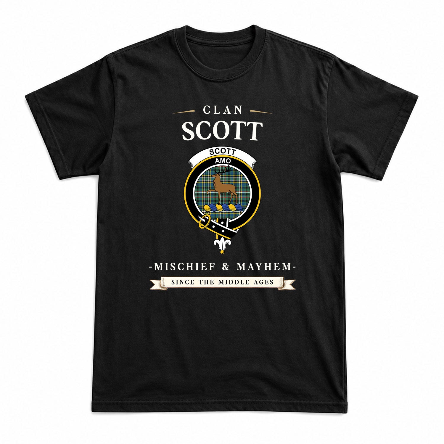 Scott Green Ancient Tartan Crest Mischief and Mayhem T-shirt