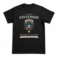 Stevenson Tartan Crest Mischief and Mayhem T-shirt