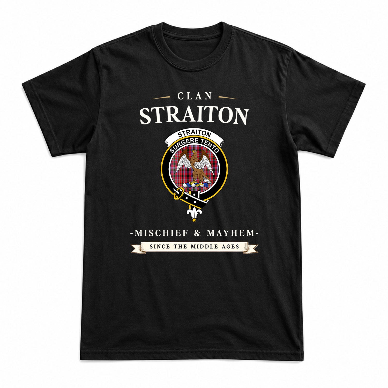 Straiton Tartan Crest Mischief and Mayhem T-shirt