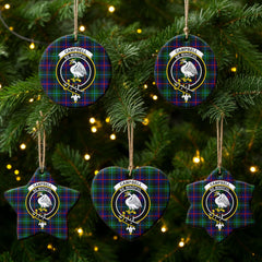 Campbell of Cawdor Modern Tartan Crest Christmas Ceramic Ornament