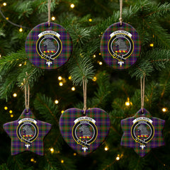 Chalmers Tartan Crest Christmas Ceramic Ornament