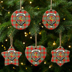 Chattan Tartan Crest Christmas Ceramic Ornament