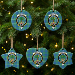 Hamilton Hunting Ancient Tartan Crest Christmas Ceramic Ornament
