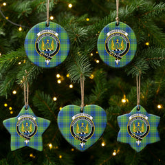 Johnstone Ancient Tartan Crest Christmas Ceramic Ornament