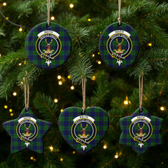Keith Modern Tartan Crest Christmas Ceramic Ornament