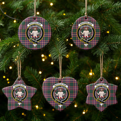 MacFarlane Hunting Modern Tartan Crest Christmas Ceramic Ornament