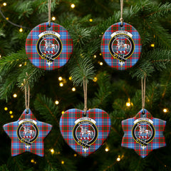 Trotter Tartan Crest Christmas Ceramic Ornament