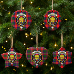 Wauchope (or Waugh) Tartan Crest Christmas Ceramic Ornament