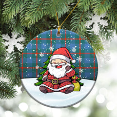 Agnew Ancient Tartan Christmas Ceramic Ornament - Scottish Santa Style