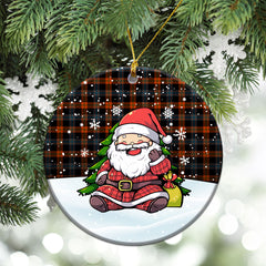 Broun Ancient Tartan Christmas Ceramic Ornament - Scottish Santa Style