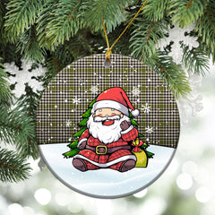 Burns Check Tartan Christmas Ceramic Ornament - Scottish Santa Style