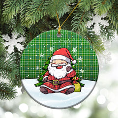 Currie Tartan Christmas Ceramic Ornament - Scottish Santa Style