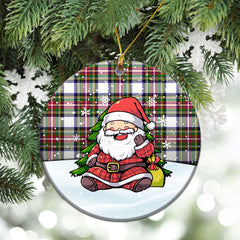 Dennistoun Tartan Christmas Ceramic Ornament - Scottish Santa Style