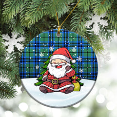 Falconer Tartan Christmas Ceramic Ornament - Scottish Santa Style