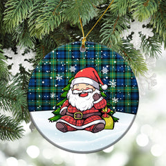 Gordon Ancient Tartan Christmas Ceramic Ornament - Scottish Santa Style