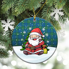 Lockhart Tartan Christmas Ceramic Ornament - Scottish Santa Style