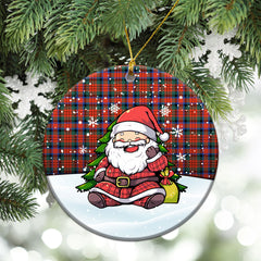 MacDuff Ancient Tartan Christmas Ceramic Ornament - Scottish Santa Style