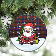 MacDuff Hunting Modern Tartan Christmas Ceramic Ornament - Scottish Santa Style