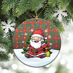 MacKintosh Ancient Tartan Christmas Ceramic Ornament - Scottish Santa Style
