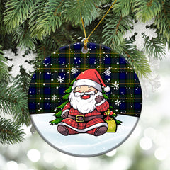 Muir Tartan Christmas Ceramic Ornament - Scottish Santa Style