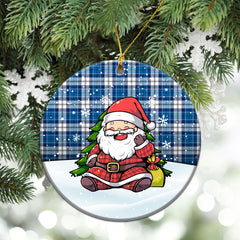 Roberton Tartan Christmas Ceramic Ornament - Scottish Santa Style
