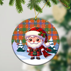 Ross Ancient Tartan Christmas Ceramic Ornament - Santa Claus In Kilt Style