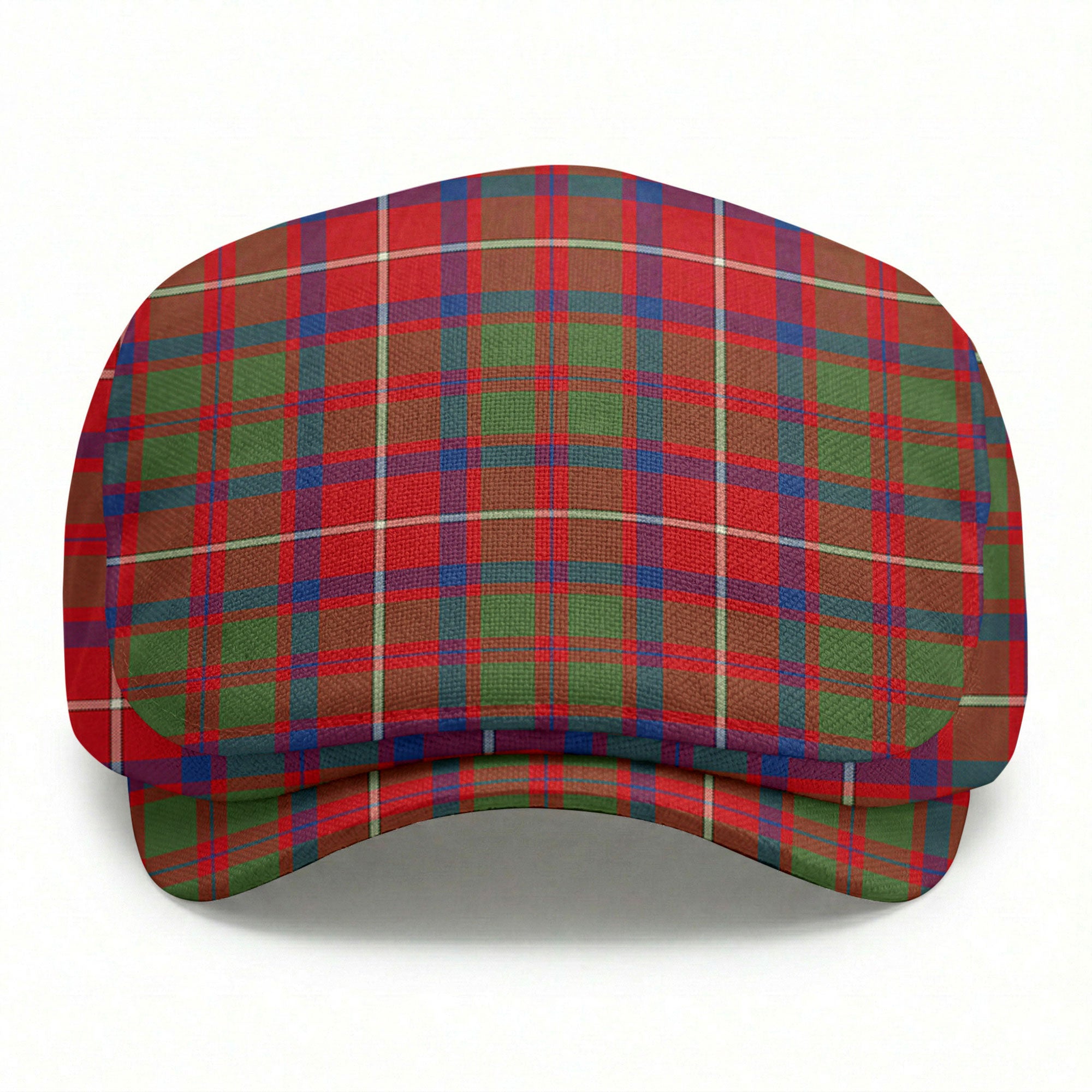 Shaw Red Modern Tartan Flat Caps