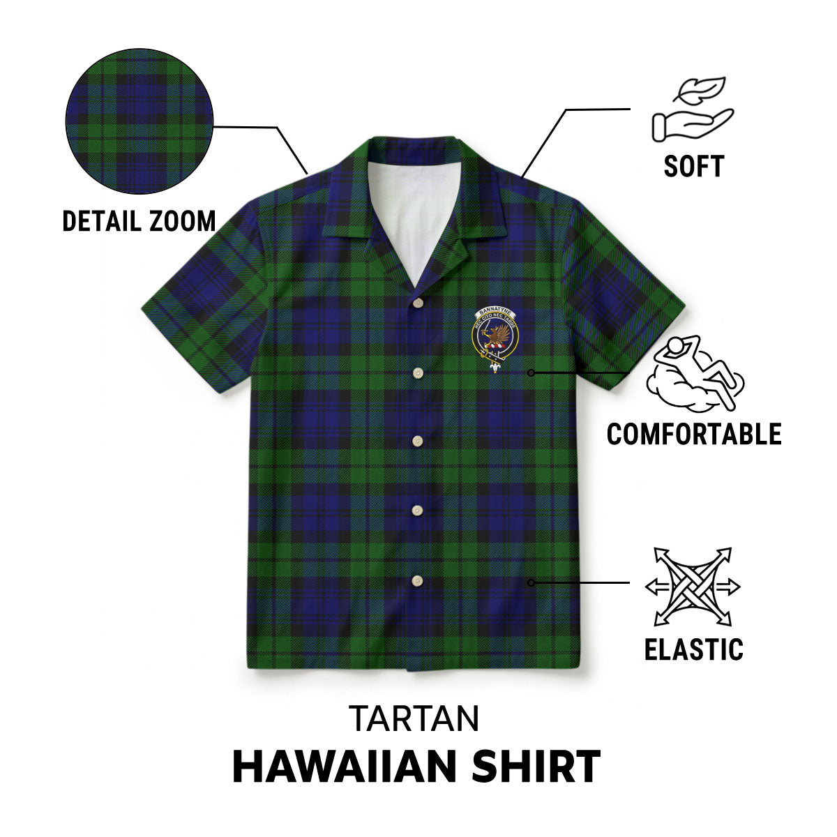 Bannatyne Tartan Crest Hawaiian Shirt