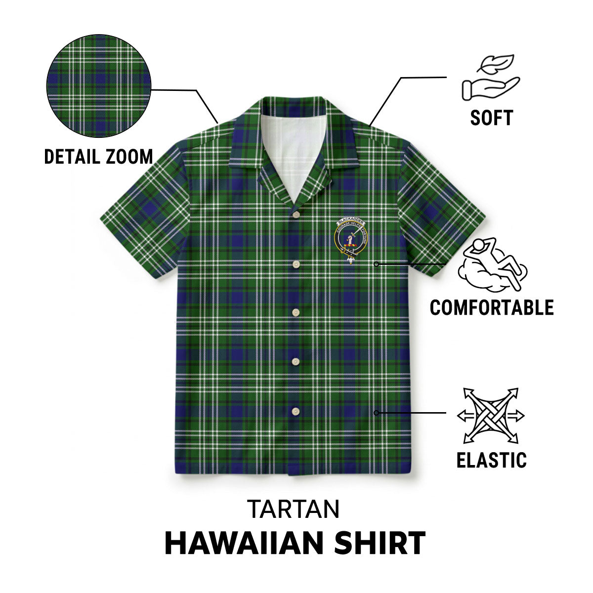 Blackadder Tartan Crest Hawaiian Shirt