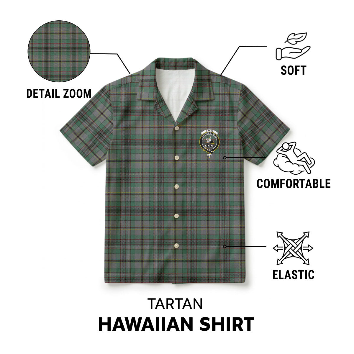 Craig Tartan Crest Hawaiian Shirt