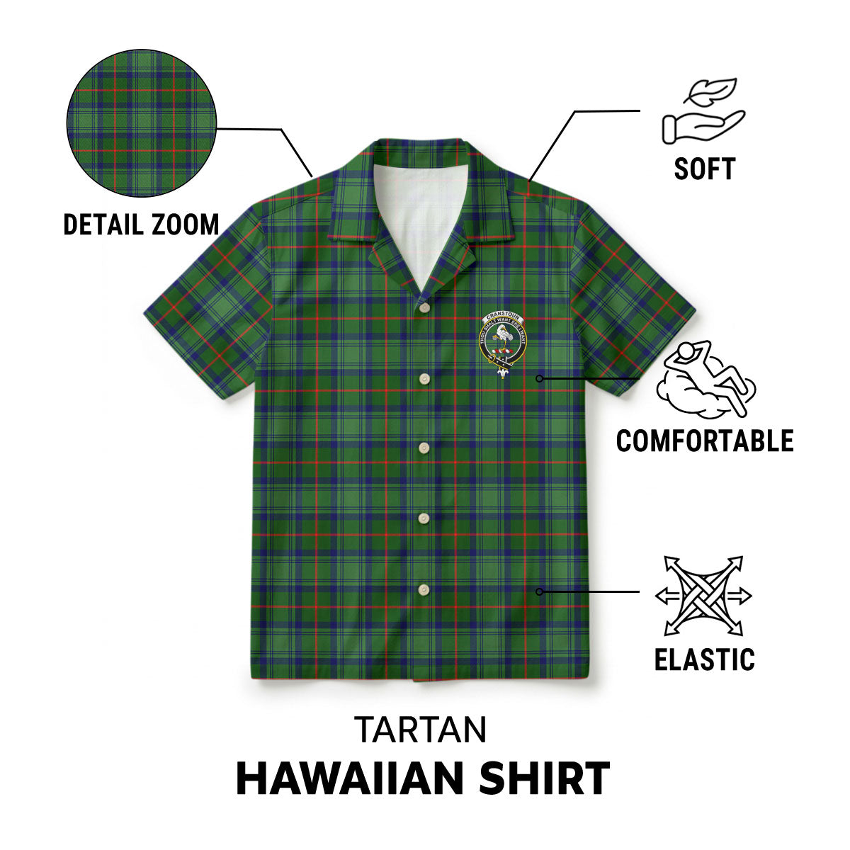 Cranstoun Tartan Crest Hawaiian Shirt