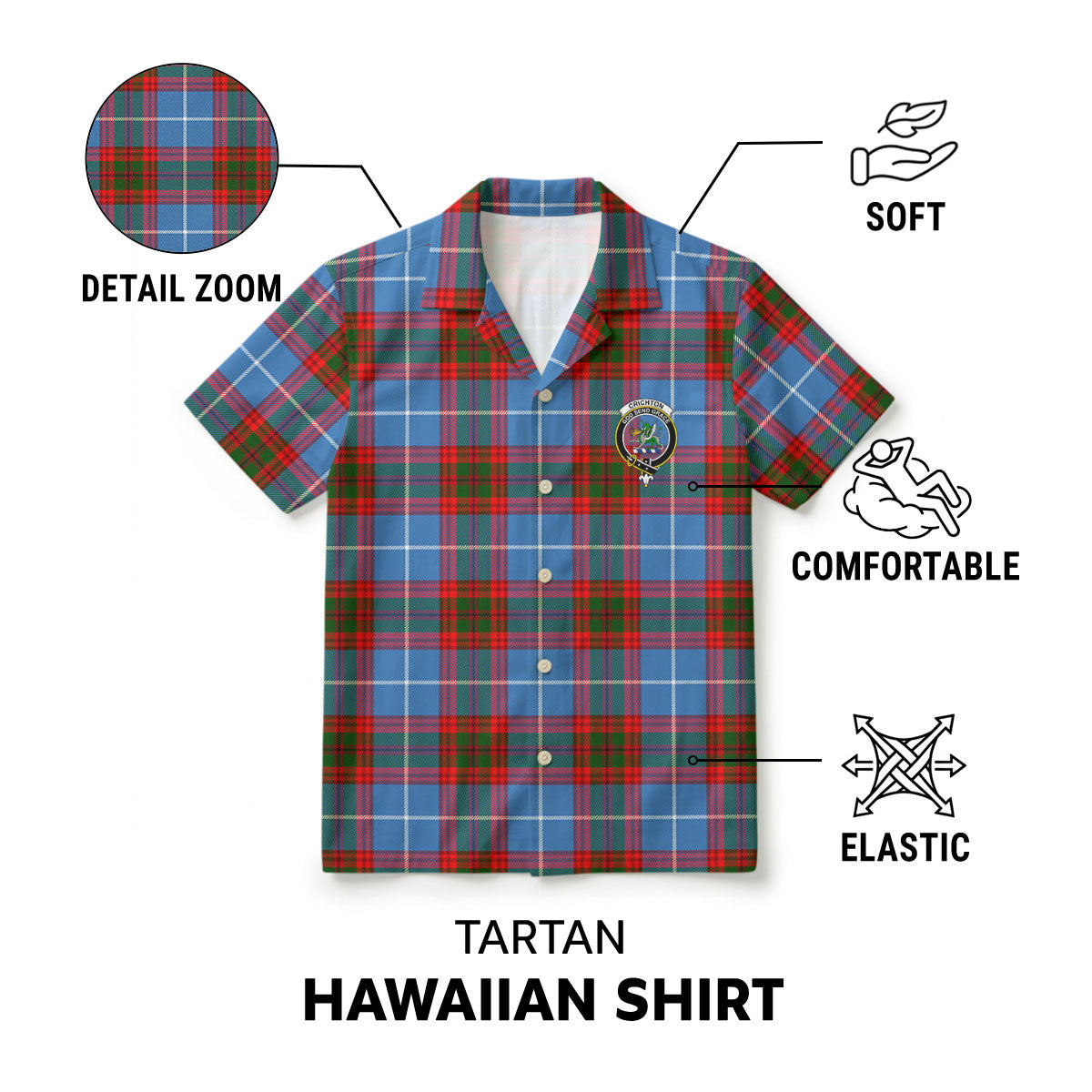 Crichton Tartan Crest Hawaiian Shirt