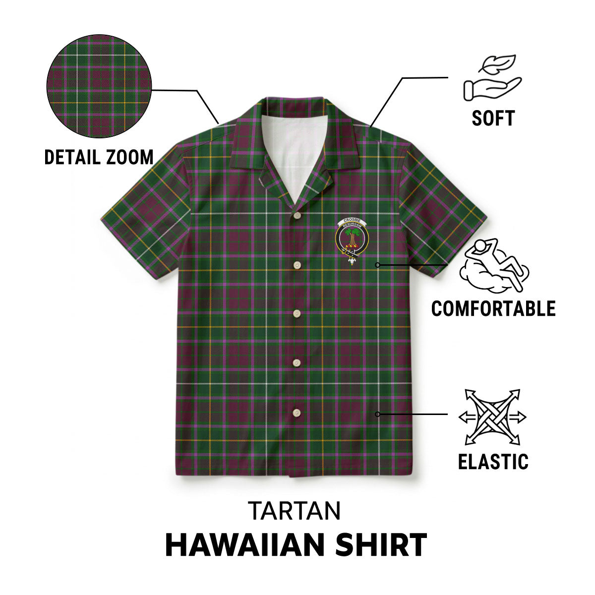 Crosbie Tartan Crest Hawaiian Shirt