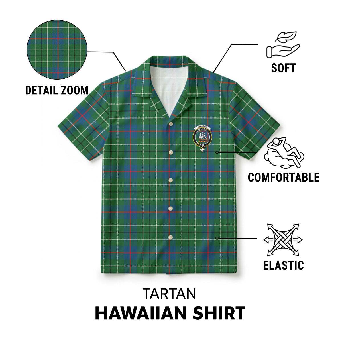 Duncan Ancient Tartan Crest Hawaiian Shirt