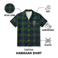 Dundas Modern Tartan Crest Hawaiian Shirt