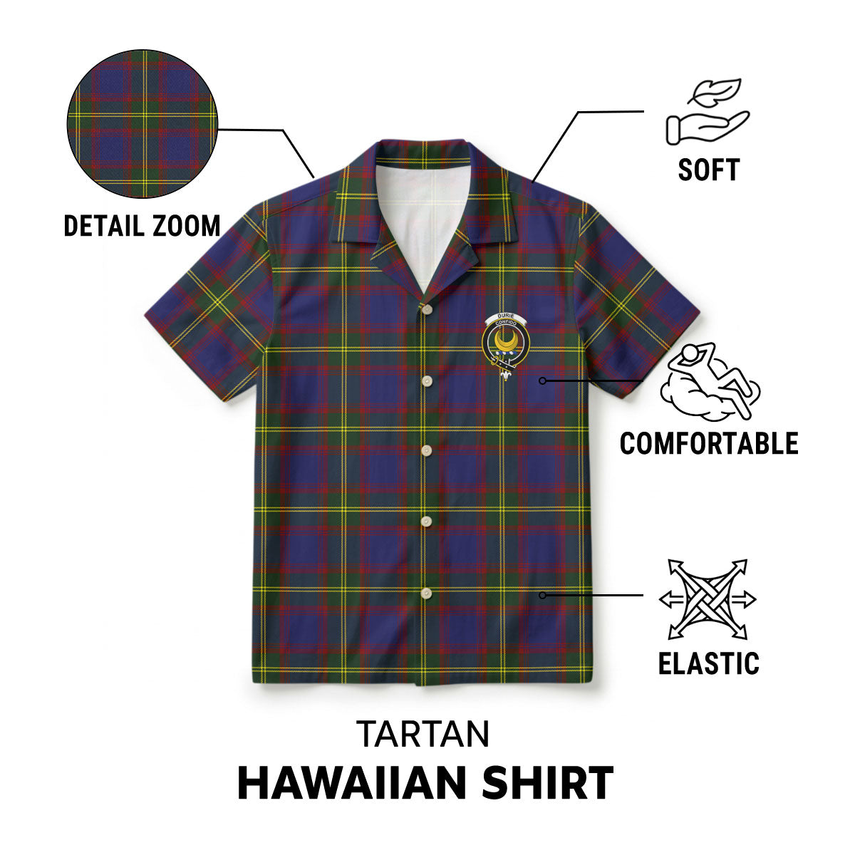Durie Tartan Crest Hawaiian Shirt