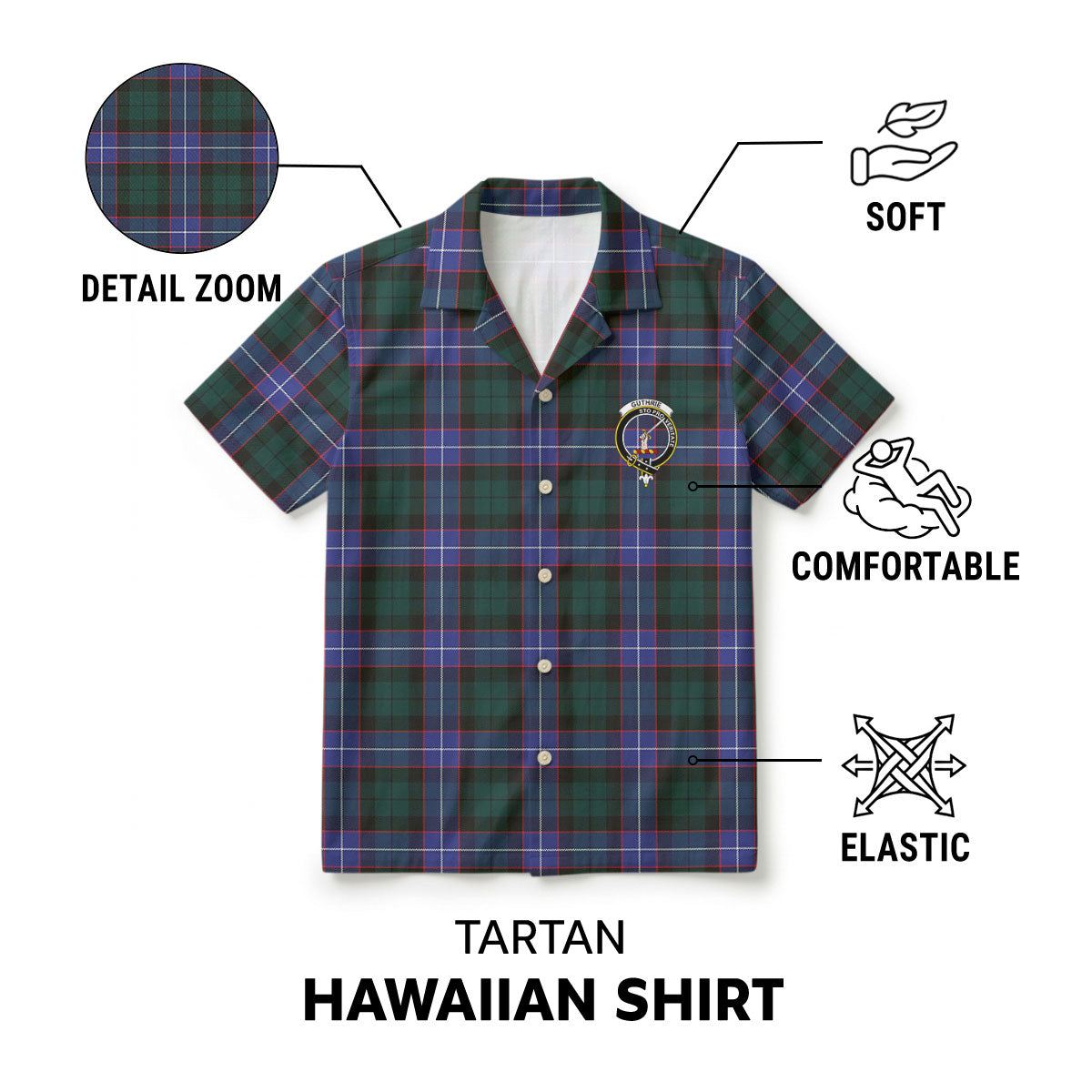 Guthrie Modern Tartan Crest Hawaiian Shirt