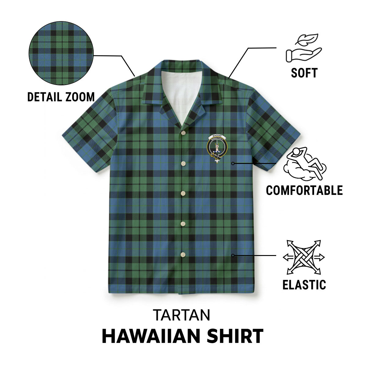 MacKay Ancient Tartan Crest Hawaiian Shirt