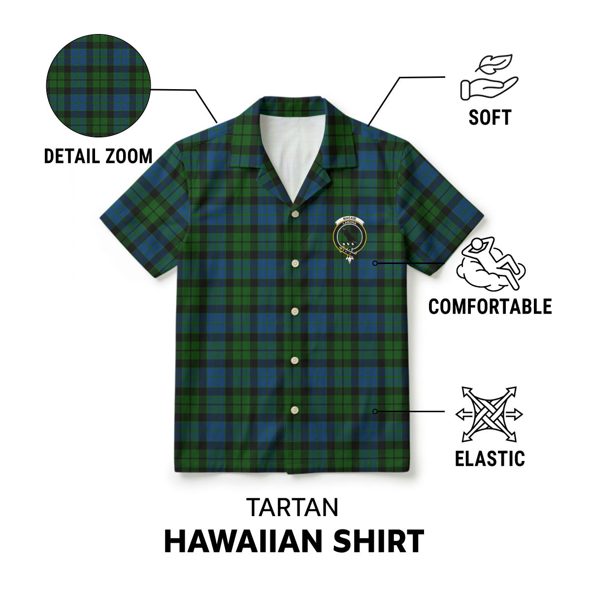 MacKie Tartan Crest Hawaiian Shirt