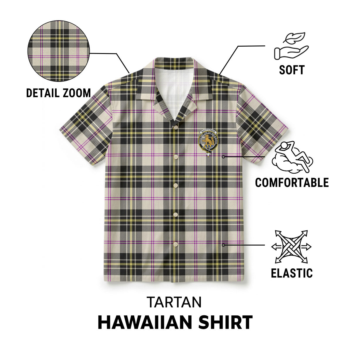 MacPherson Dress Ancient Tartan Crest Hawaiian Shirt