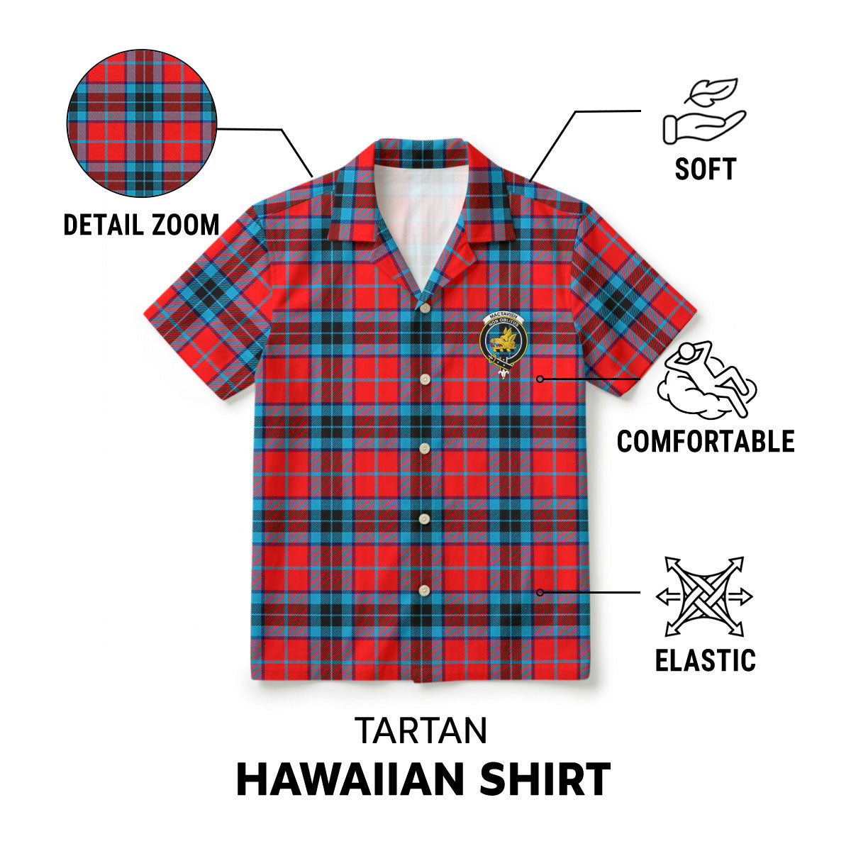 MacTavish Modern Tartan Crest Hawaiian Shirt