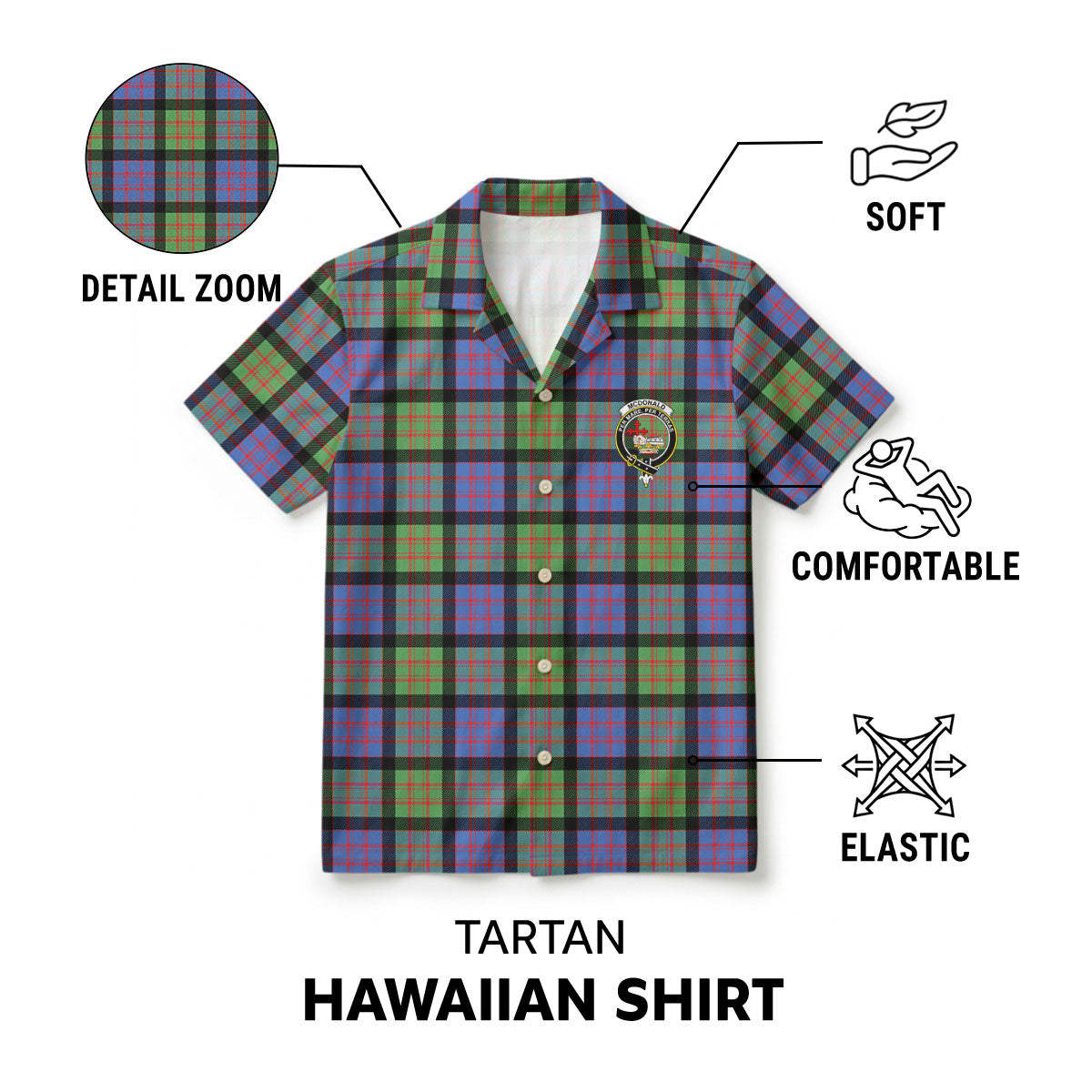 McDonald Ancient Tartan Crest Hawaiian Shirt