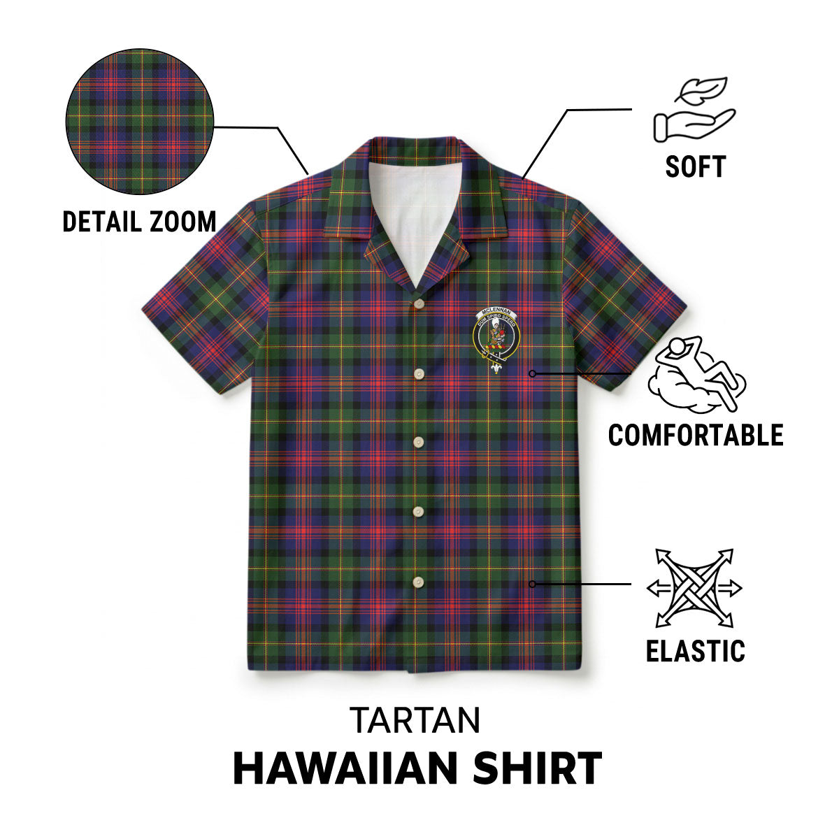 McLennan Modern Tartan Crest Hawaiian Shirt