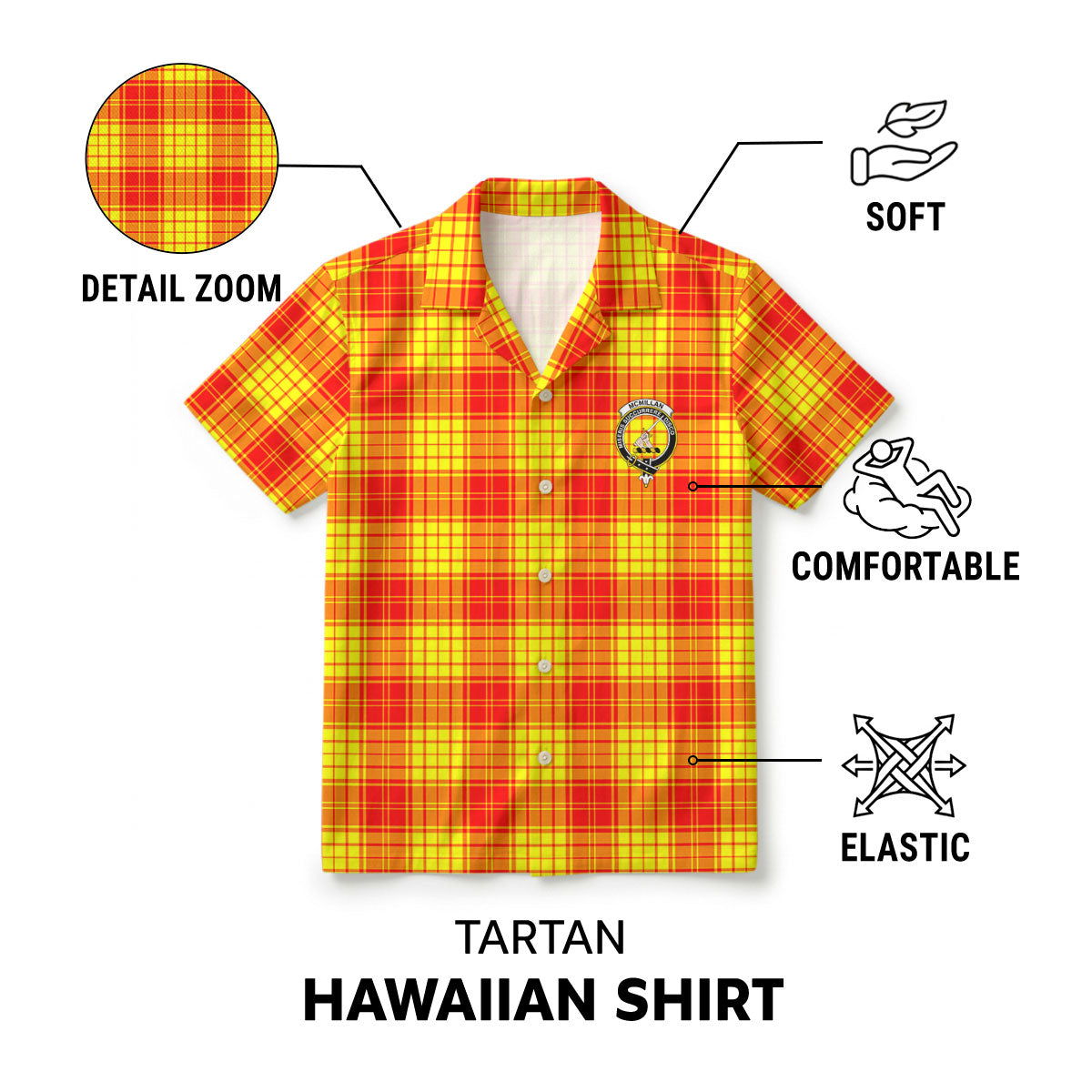 McMillan Clan Tartan Crest Hawaiian Shirt