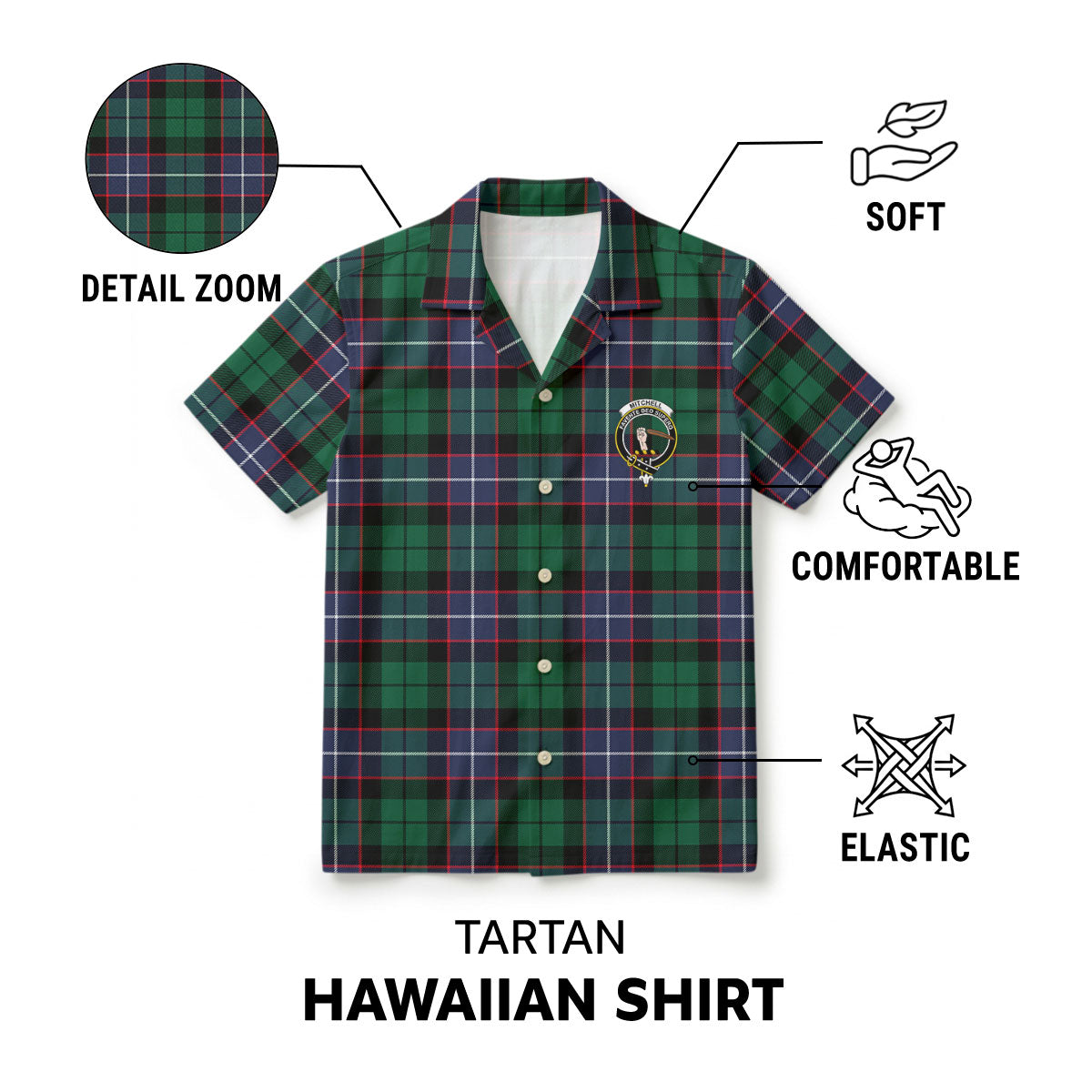 Mitchell Modern Tartan Crest Hawaiian Shirt