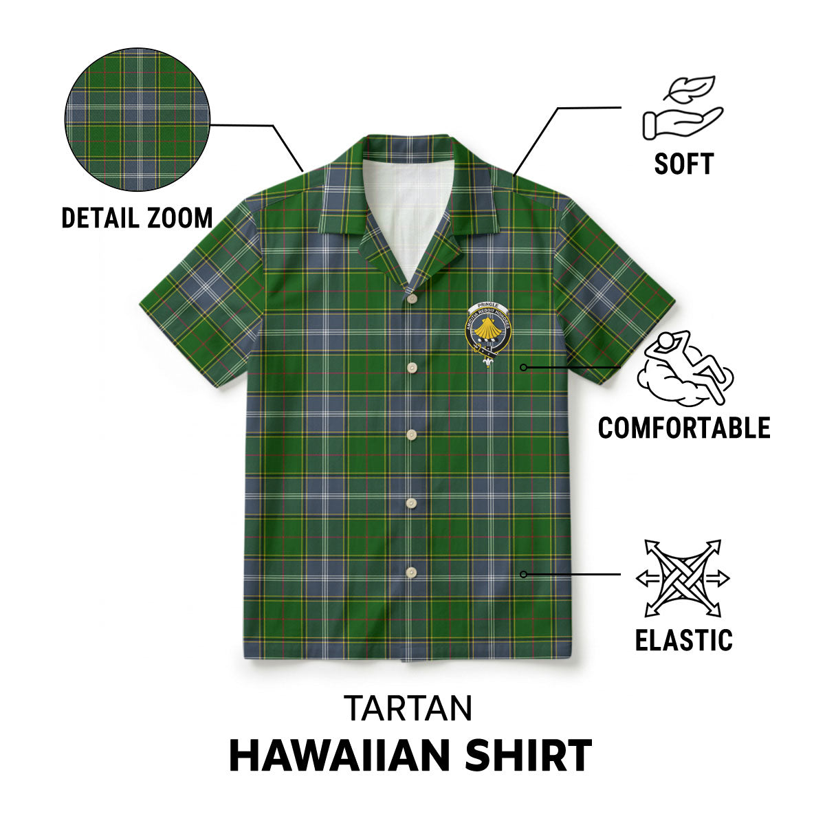 Pringle Tartan Crest Hawaiian Shirt