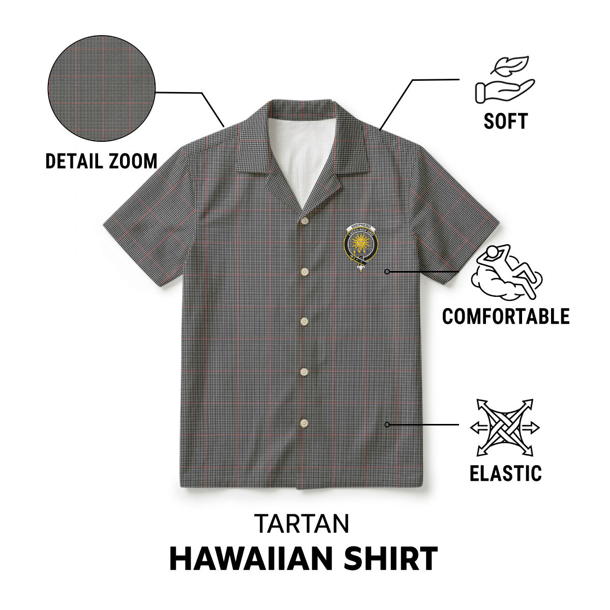 Shepherd Tartan Crest Hawaiian Shirt